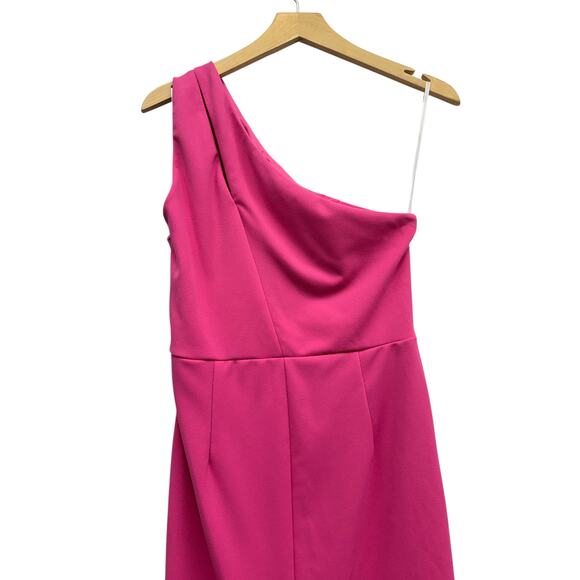 Lulus So Flirty Hot Pink One-Shoulder Cutout Asymmetrical Dress size L NWT - Picture 2 of 6